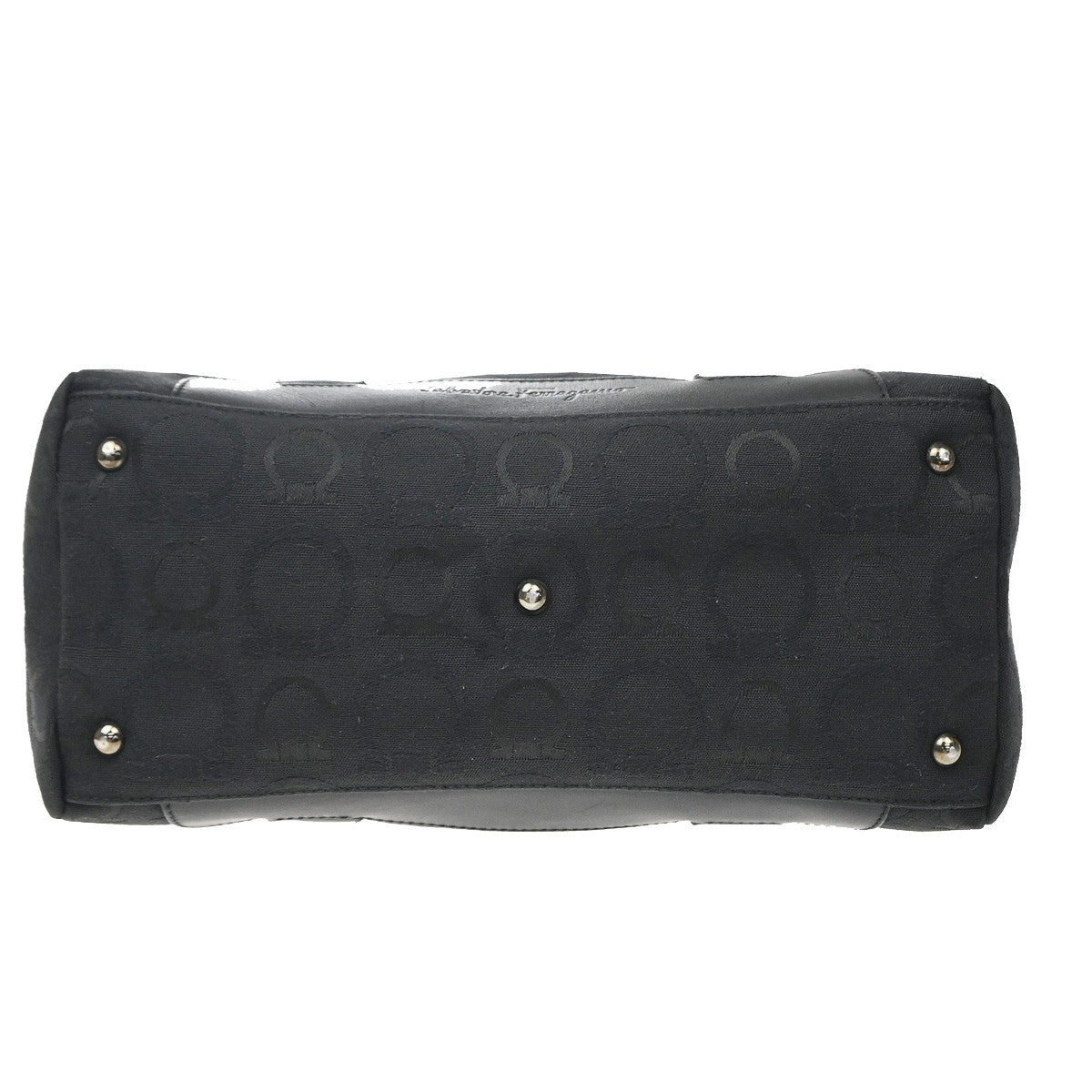Salvatore Ferragamo Gancini Tote Canvas, Black, Canvas, Tote Bag
