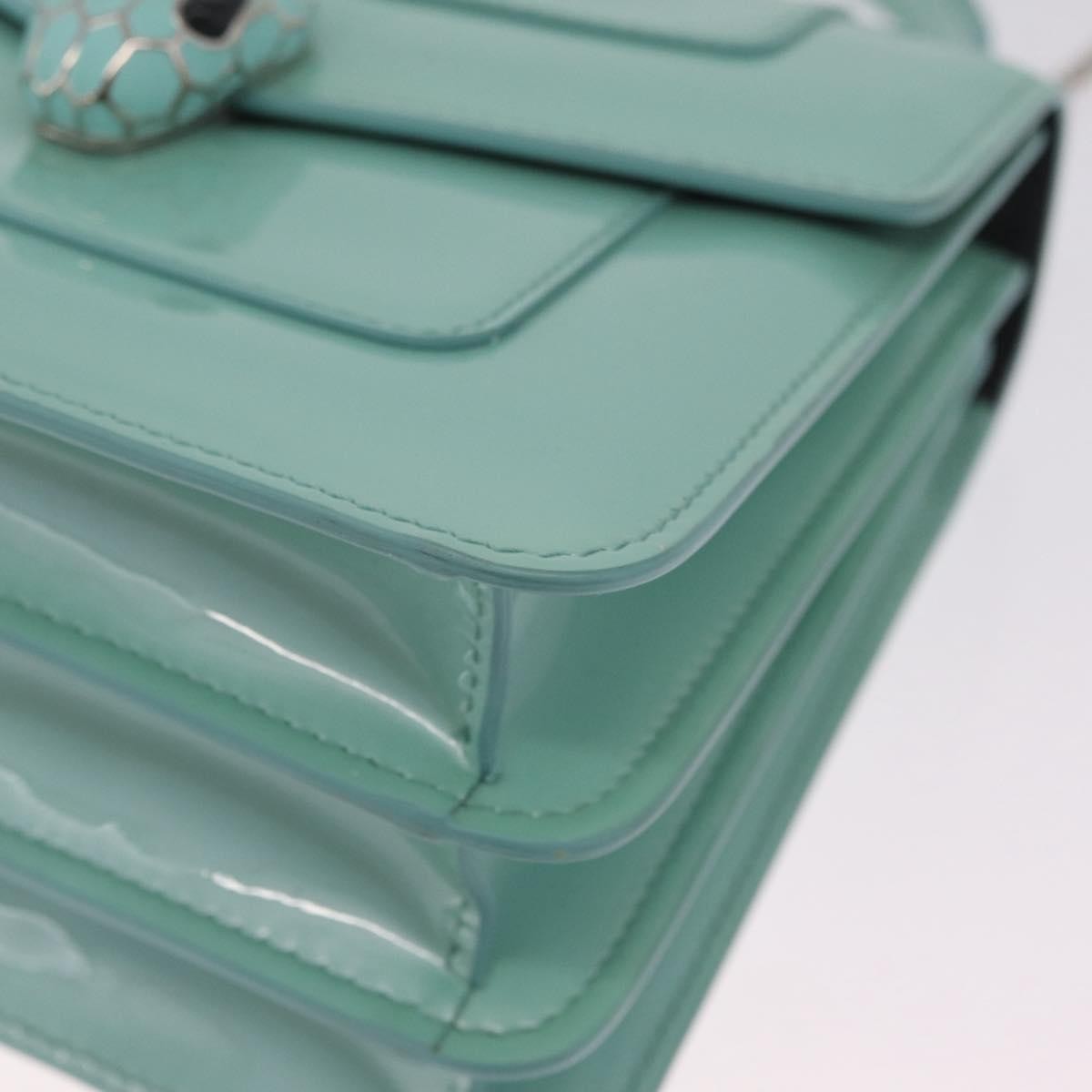 Bvlgari Serpenti Forever Top Handle Patent, Green, Patent Leather, Handbag