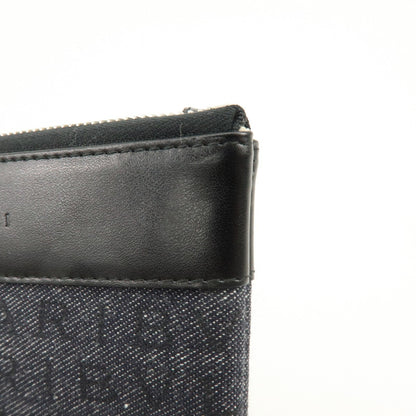 Bvlgari Logomania Canvas with Leather, Black, Denim, Shoulder Bag