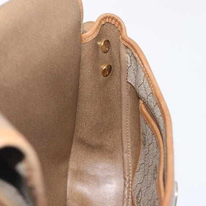 Christian Dior Vintage Honeycomb Flap Canvas and Leather, Beige, Canvas, Shoulder Bag