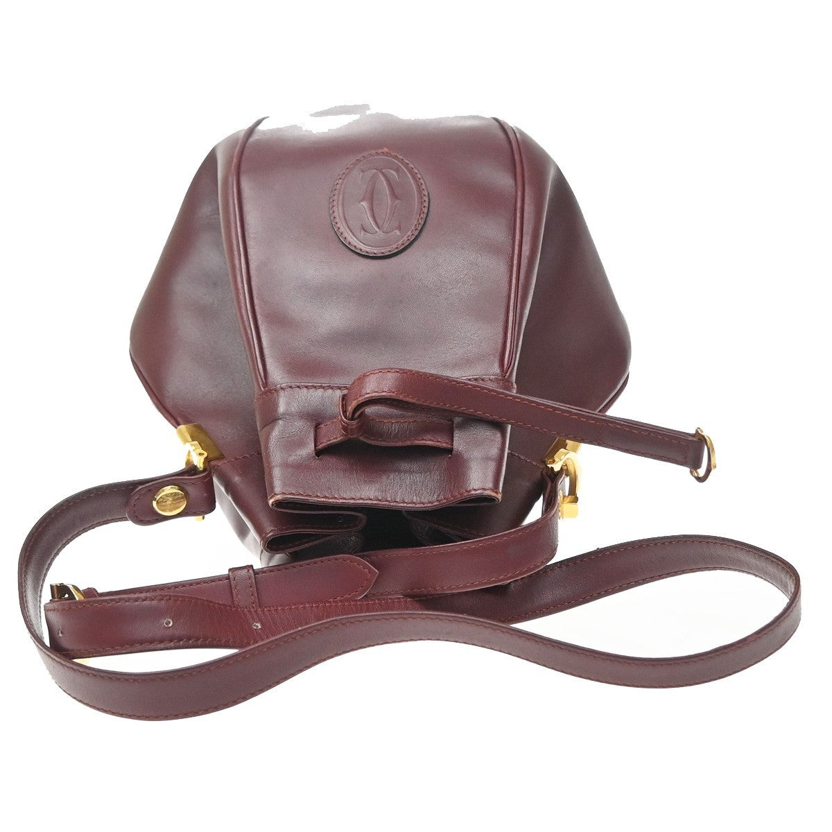 Cartier Must de cartier Leather, Burgundy, Leather, Shoulder Bag