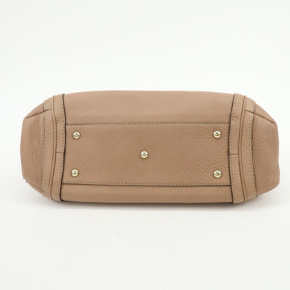 Gucci Bella Zip Leather, Beige, Leather, Tote Bag