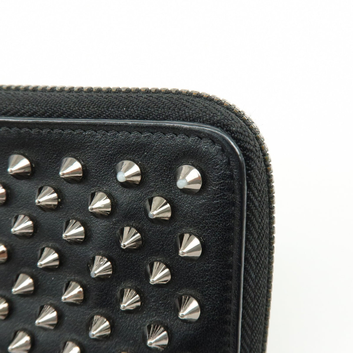 Christian Louboutin Panettone Coin Purse Spiked Leather, Black, Leather, Wallet