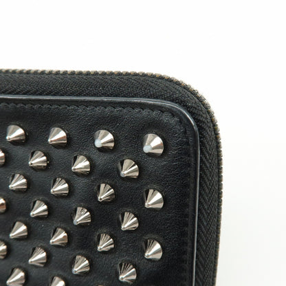 Christian Louboutin Panettone Coin Purse Spiked Leather, Black, Leather, Wallet