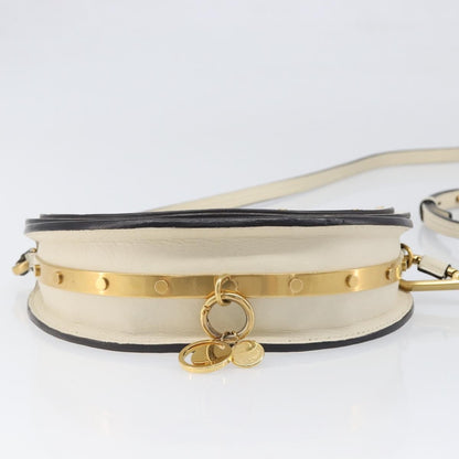 Chloe Nile Minaudière Leather, White, Leather, Handbag