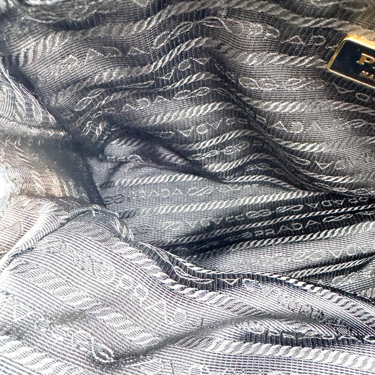 Prada Bowling Tessuto, Navy, Nylon, Shoulder Bag