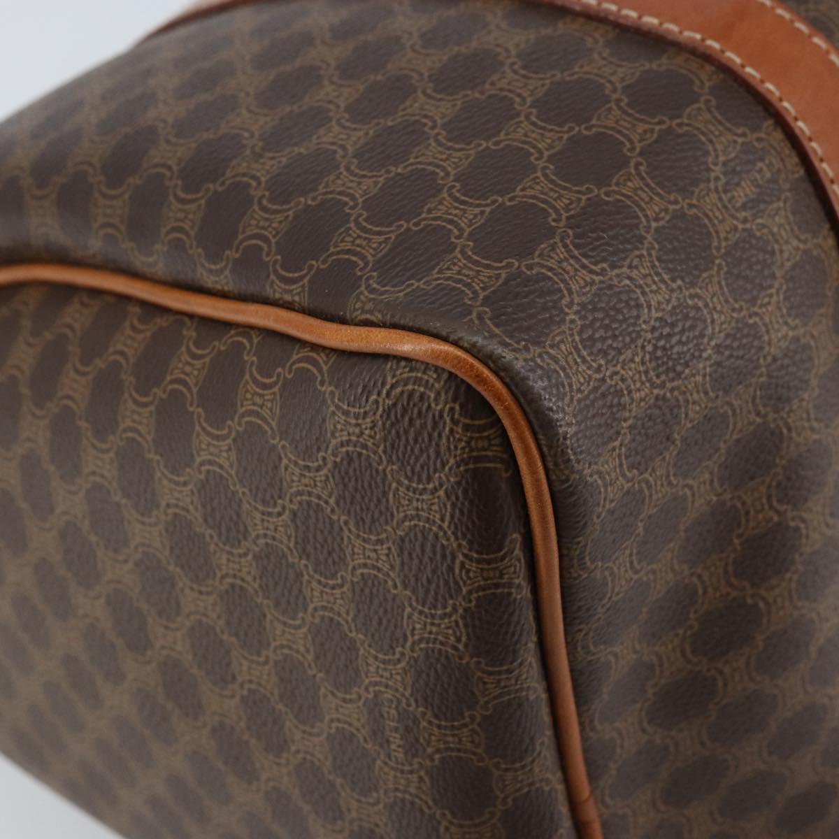 Celine Vintage Macadam Boston bag Canvas and Leather, BROWN, CANVAS, Handbag