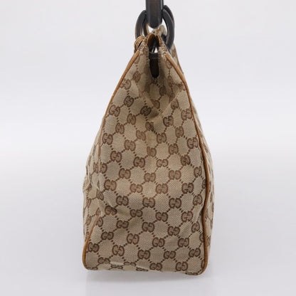 Gucci Vintage Bamboo Handle GG Canvas, Beige, Canvas, Tote Bag