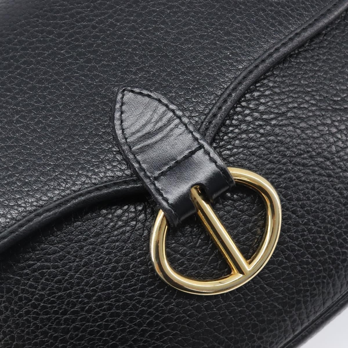 Christian Dior Vintage CD Flap Leather, Black, Leather, Shoulder Bag