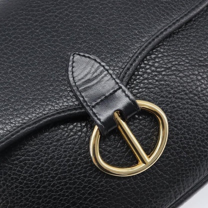 Christian Dior Vintage CD Flap Leather, Black, Leather, Shoulder Bag