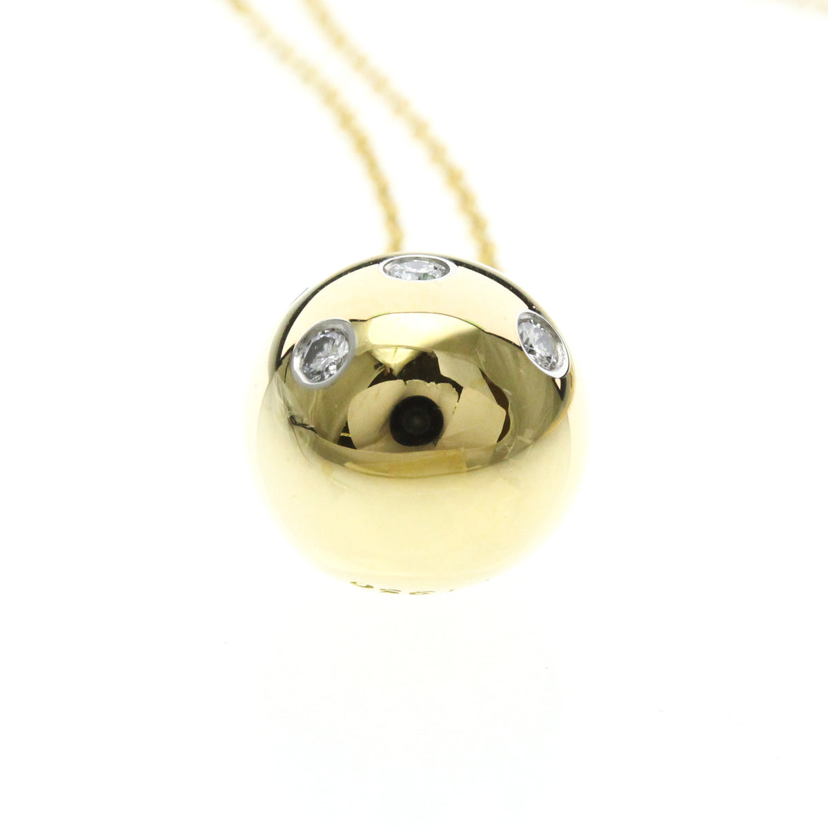 Tiffany & Co. Etoile Ball Pendant 18K Yellow Gold with Platinum and Diamonds, Gold, Yellow Gold, Necklace
