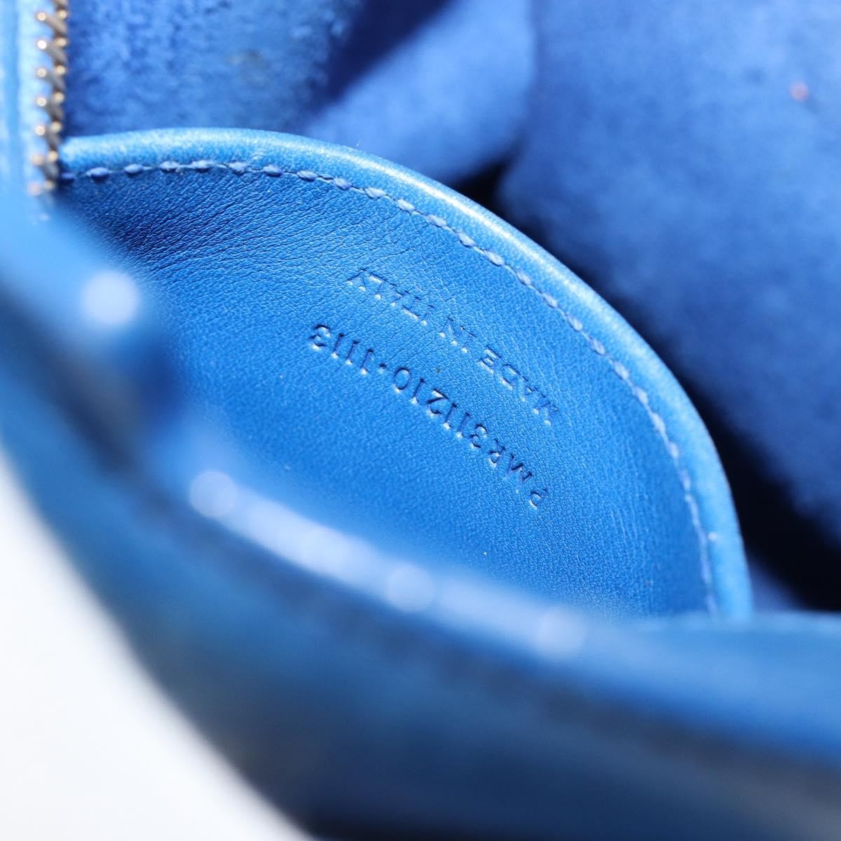 Saint Laurent Classic Y Cabas Leather, Blue, Leather, Tote Bag