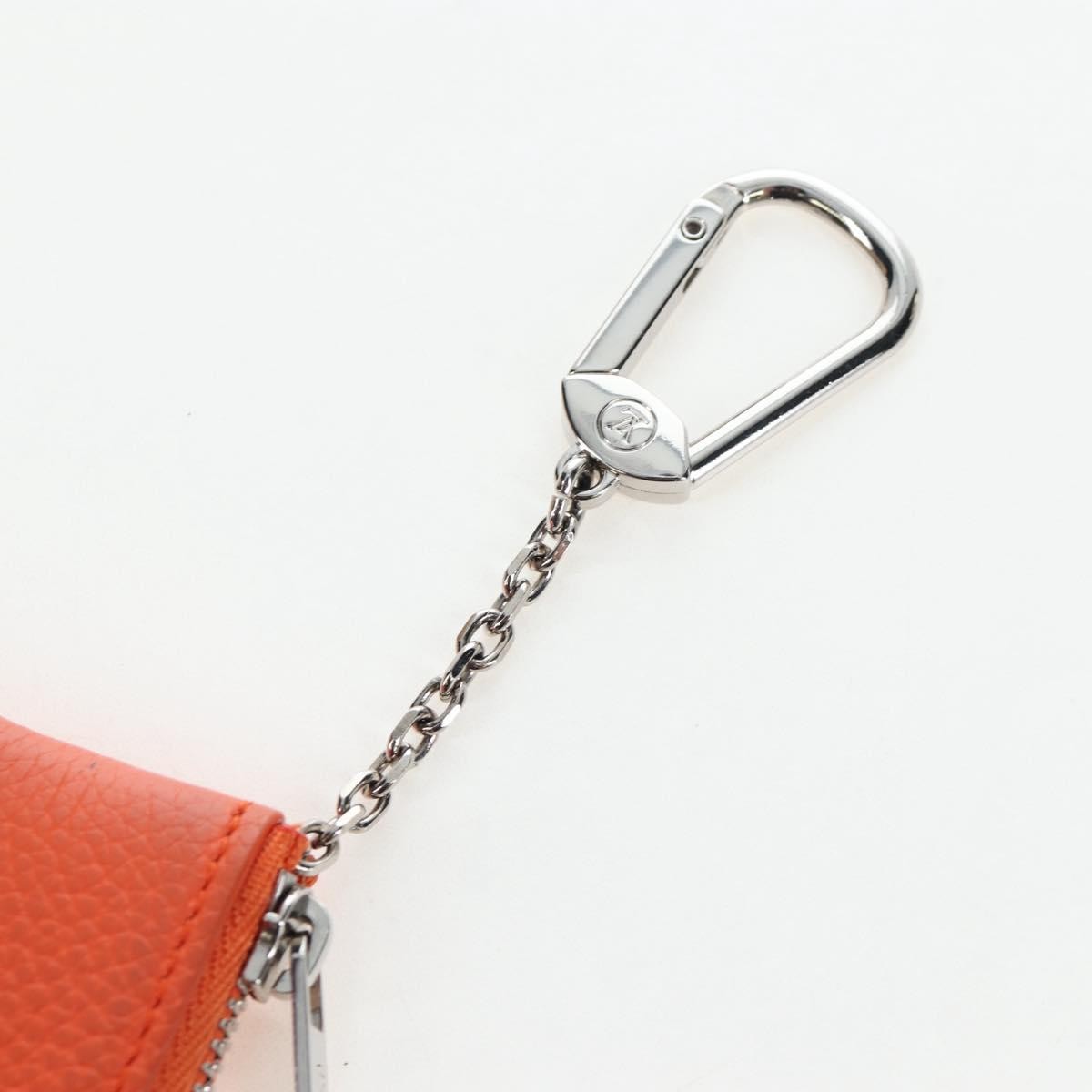 Louis Vuitton Pochette Clés Everyday LV leather, Orange, Leather, Wallet