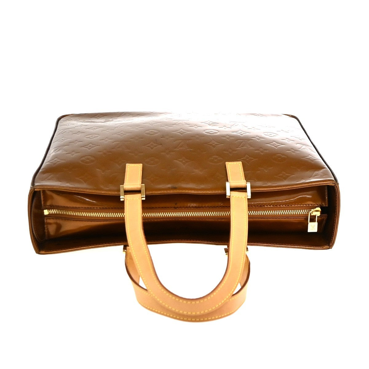 Louis Vuitton Columbus Monogram Vernis, Brown, Patent Leather, Handbag
