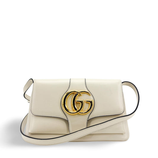 Gucci Blondie Flap Leather, White, Leather, Handbag