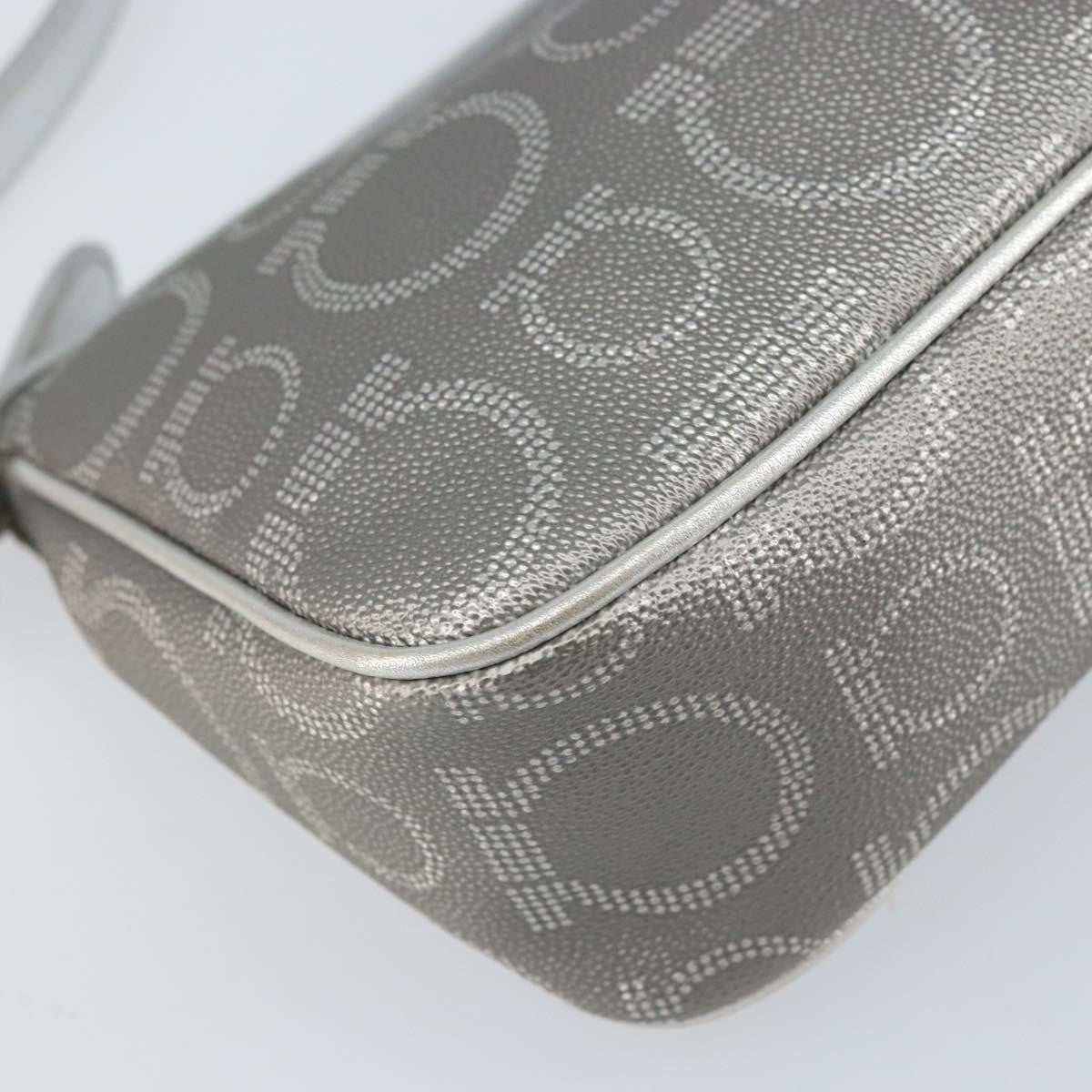 Salvatore Ferragamo Gancini Leather, Silver, Leather, Crossbody Bag