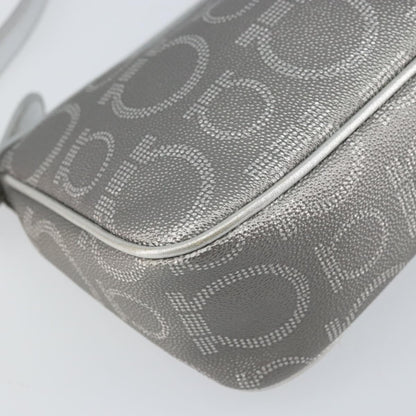 Salvatore Ferragamo Gancini Leather, Silver, Leather, Crossbody Bag