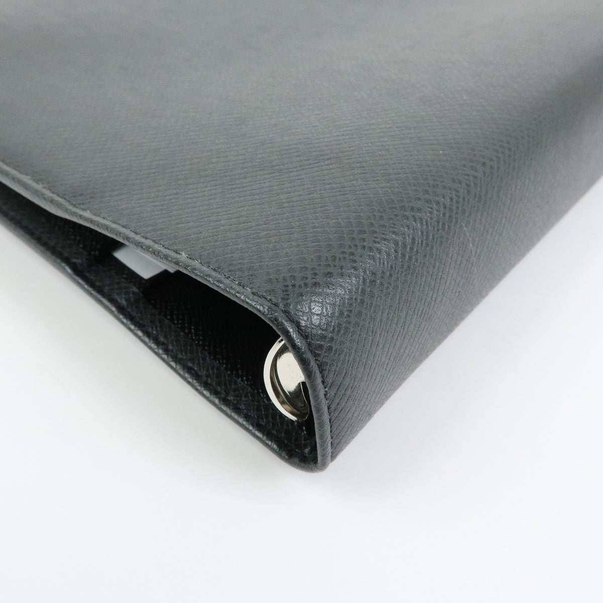 Louis Vuitton Ring Agenda Cover Taiga Leather, Gray, Leather, Briefcase