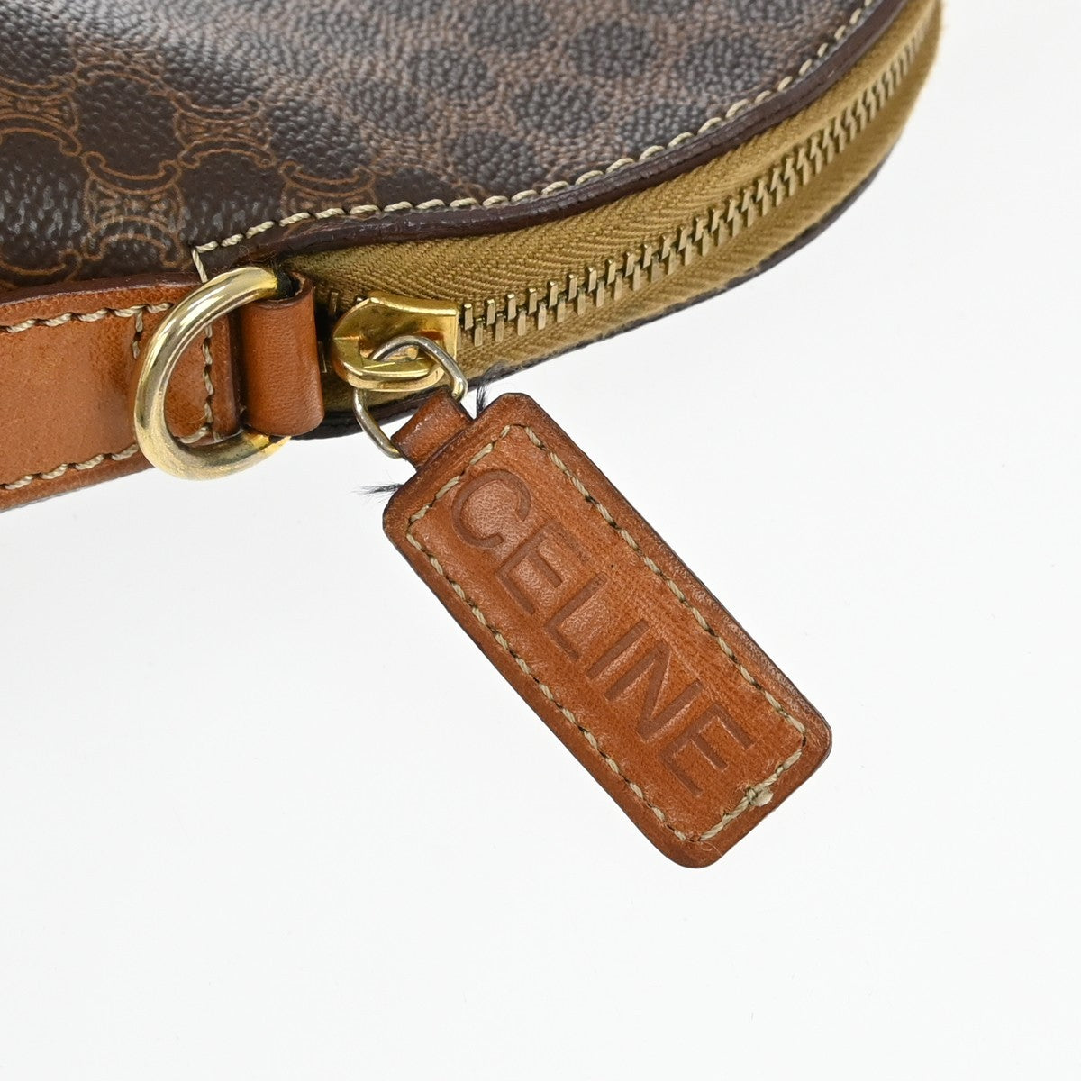 Celine Macadam Leather, Brown, Canvas, Tote Bag