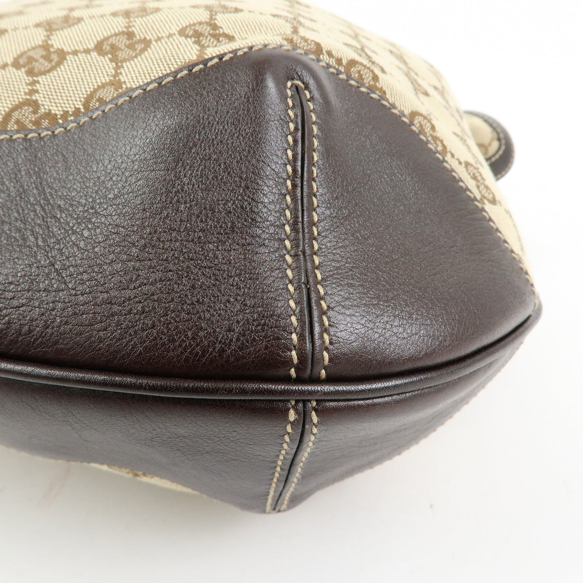 Gucci Bamboo Peggy Hobo GG Canvas, Beige, Canvas, Shoulder Bag