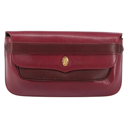 Cartier Must de Cartier Clutch Leather, Burgundy, Leather, Clutch
