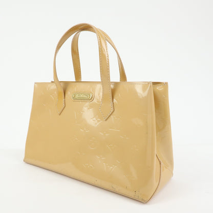 Louis Vuitton Wilshire Monogram Vernis, Beige, Patent Leather, Handbag