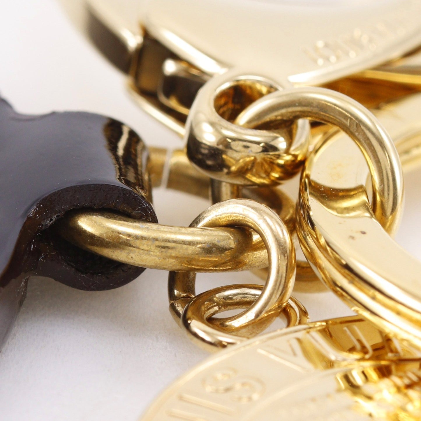 Louis Vuitton Trunks & Bags Charm and Key Holder Leather and Metal, Gold, Metal, Charm