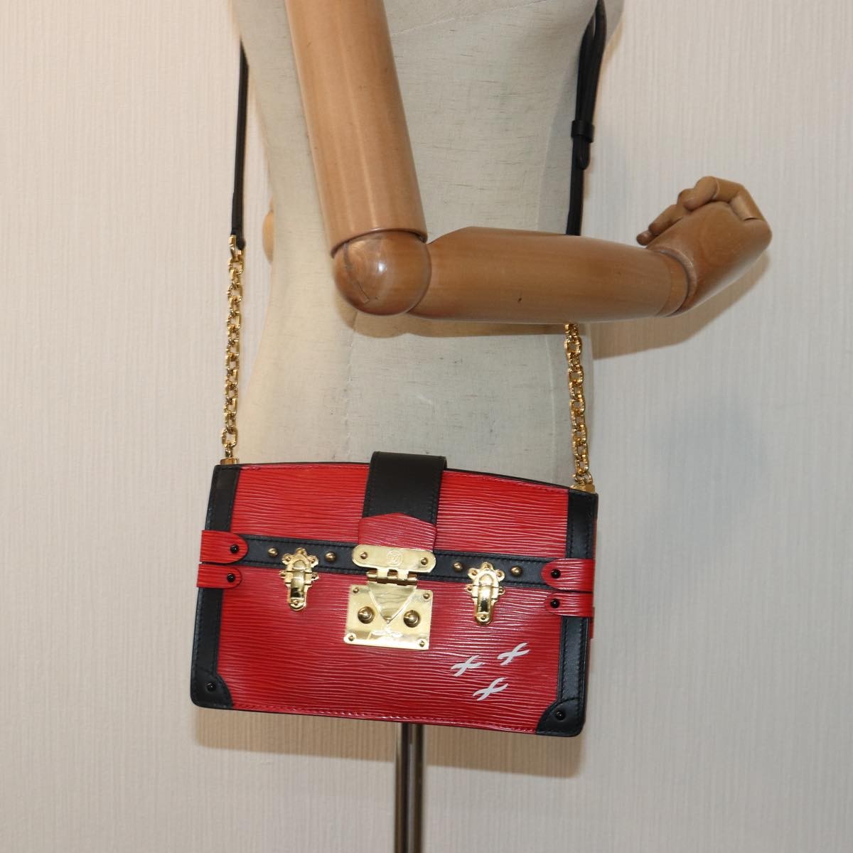 Louis Vuitton Trunk Clutch Epi Leather, Red, Leather, Shoulder Bag