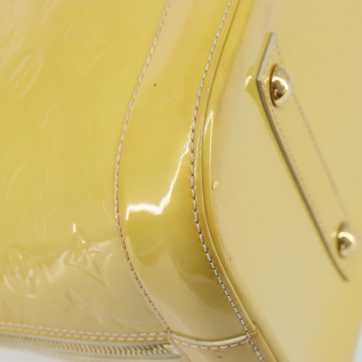 Louis Vuitton Alma Monogram Vernis, Yellow, Patent Leather, Handbag