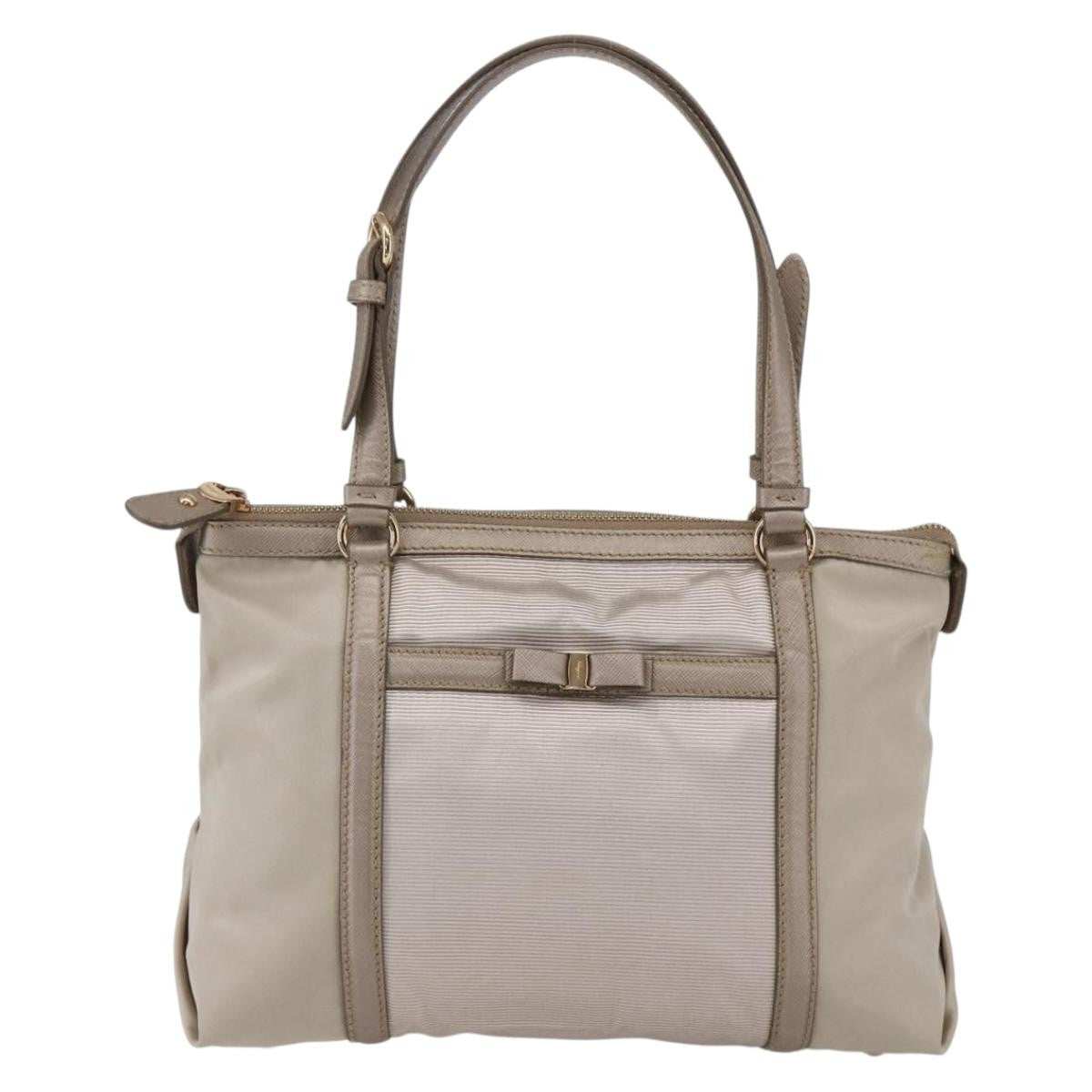 Salvatore Ferragamo Vala tote Nylon, Beige, Nylon, Tote Bag