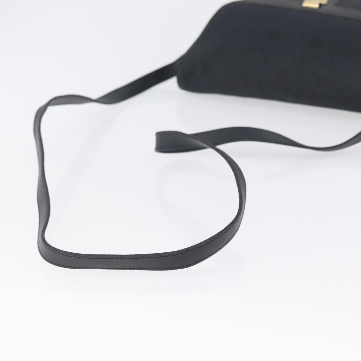 Christian Dior Vintage Honeycomb Flap Canvas and Leather, Black, Canvas, Shoulder Bag