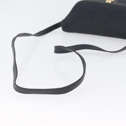 Christian Dior Vintage Honeycomb Flap Canvas and Leather, Black, Canvas, Shoulder Bag
