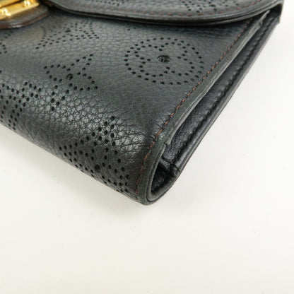Louis Vuitton Amelia Mahina Leather, Black, Leather, Wallet