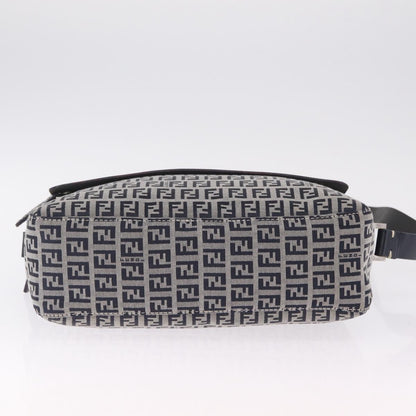 Fendi Shoulder Zucchino Canvas, Navy, Canvas, Shoulder Bag