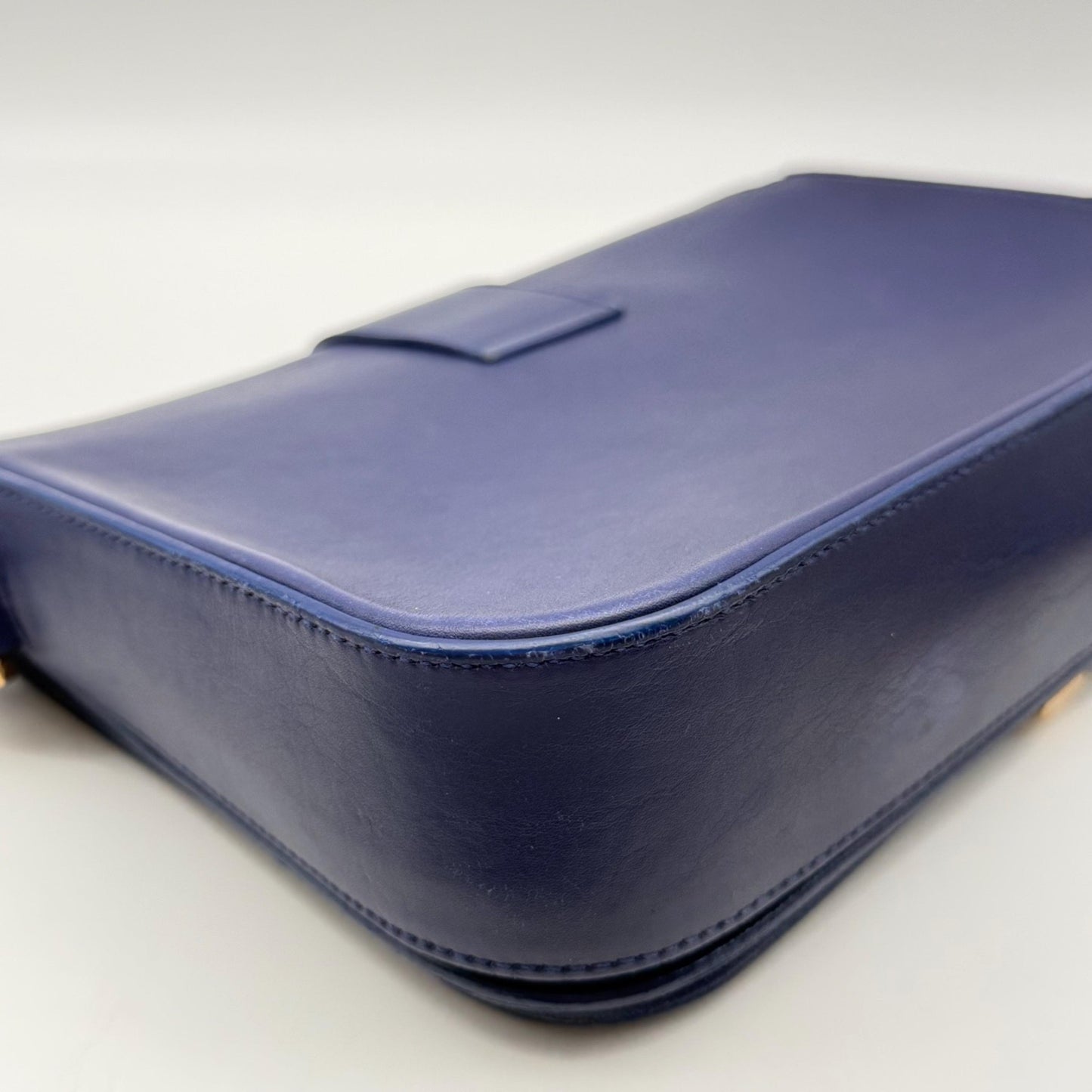 Saint Laurent Chyc Clutch Leather, Blue, Leather, Clutch