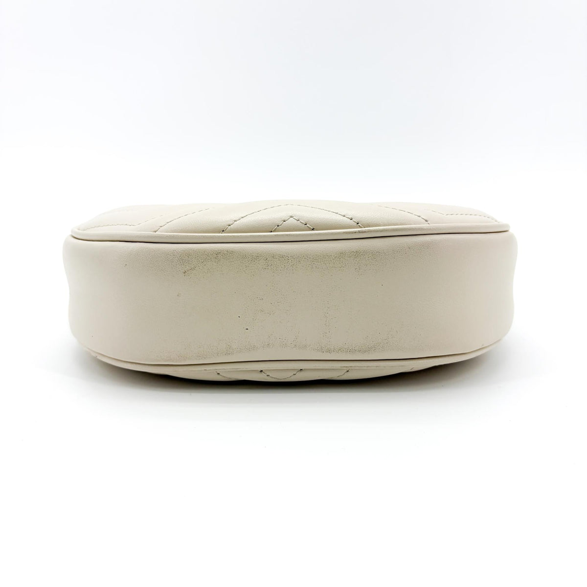 Gucci GG Marmont Half Moon Hobo Matelasse Leather, White, Leather, Shoulder Bag
