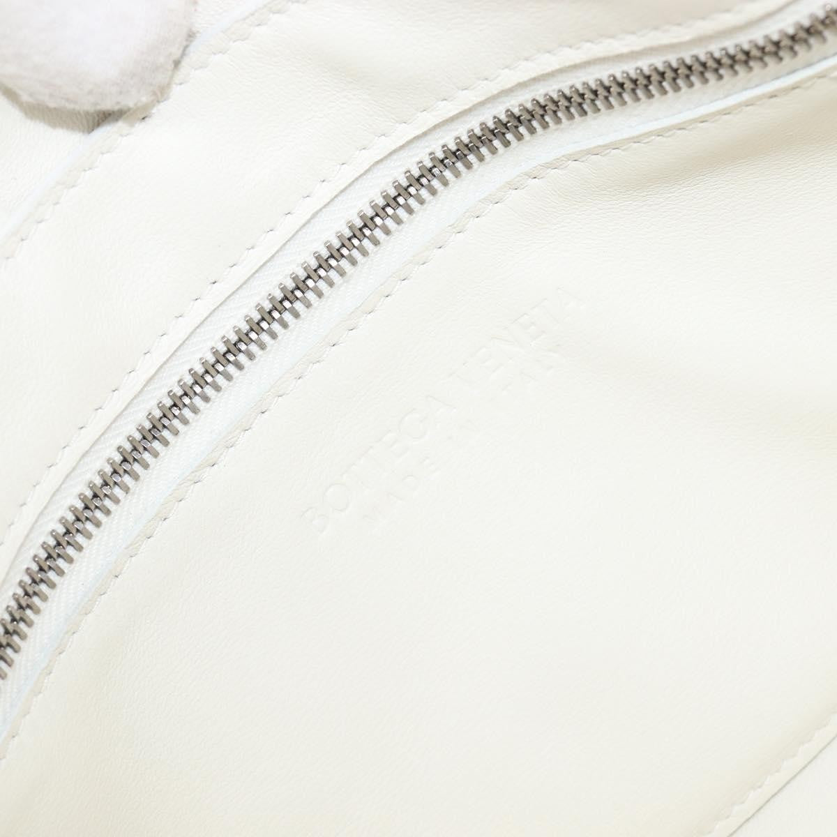 Bottega Veneta Cassette Maxi Intrecciato Leather, White, Leather, Crossbody Bag
