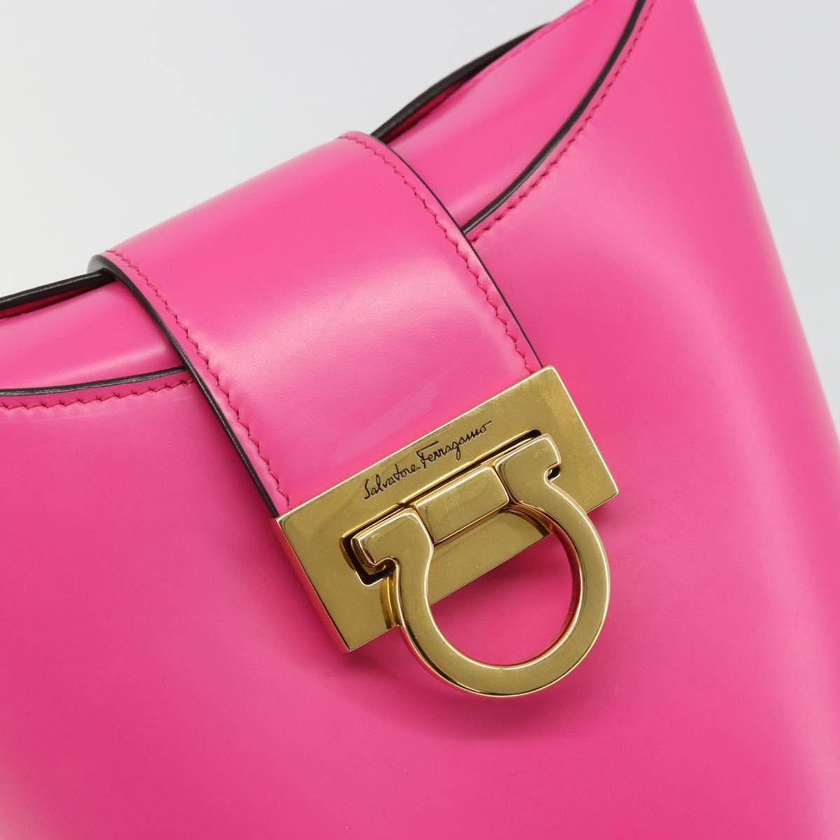 Salvatore Ferragamo Trifolio Leather, Pink, Leather, Shoulder Bag