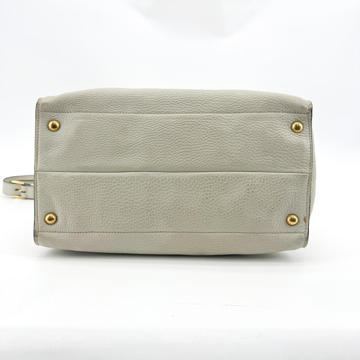 Prada Convertible Shopper Tote Vitello Daino, Gray, Leather, Tote Bag
