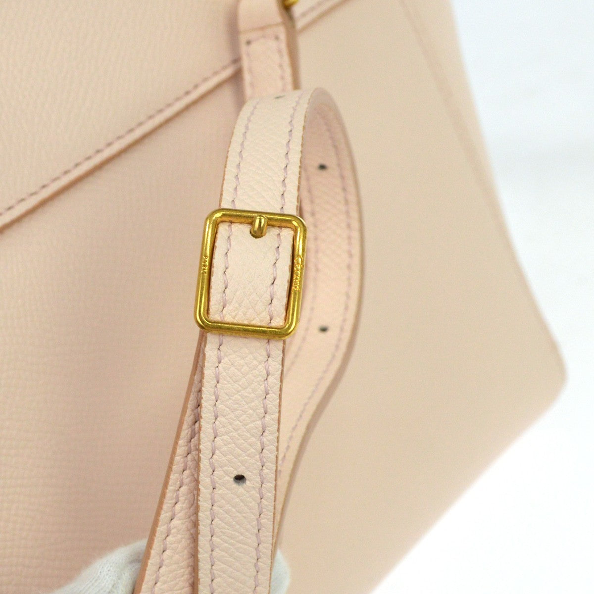 Celine Belt Leather, Pink, Leather, Handbag