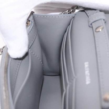 Balenciaga Hourglass Chain Leather with Sequins, Silver, Leather, Crossbody Bag