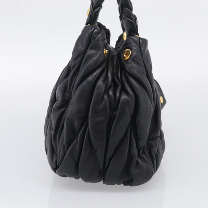 Miu Miu Coffer Convertible Satchel Matelasse Leather, Black, Leather, Handbag