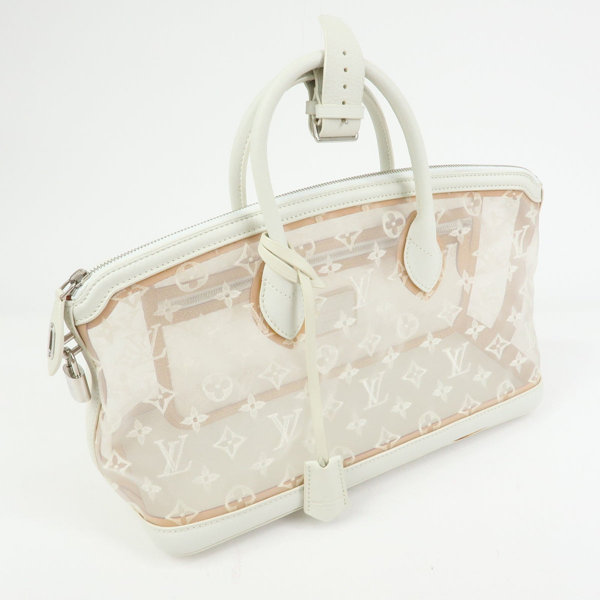 Louis Vuitton Transparence Lockit Mesh and Leather, White, Mesh, Handbag