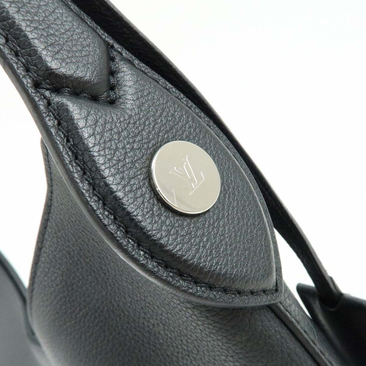 Louis Vuitton Lockme Hobo Leather, Black, Leather, Shoulder Bag