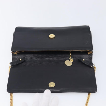 Celine Shoulder Leather, Black, Leather, Shoulder Bag