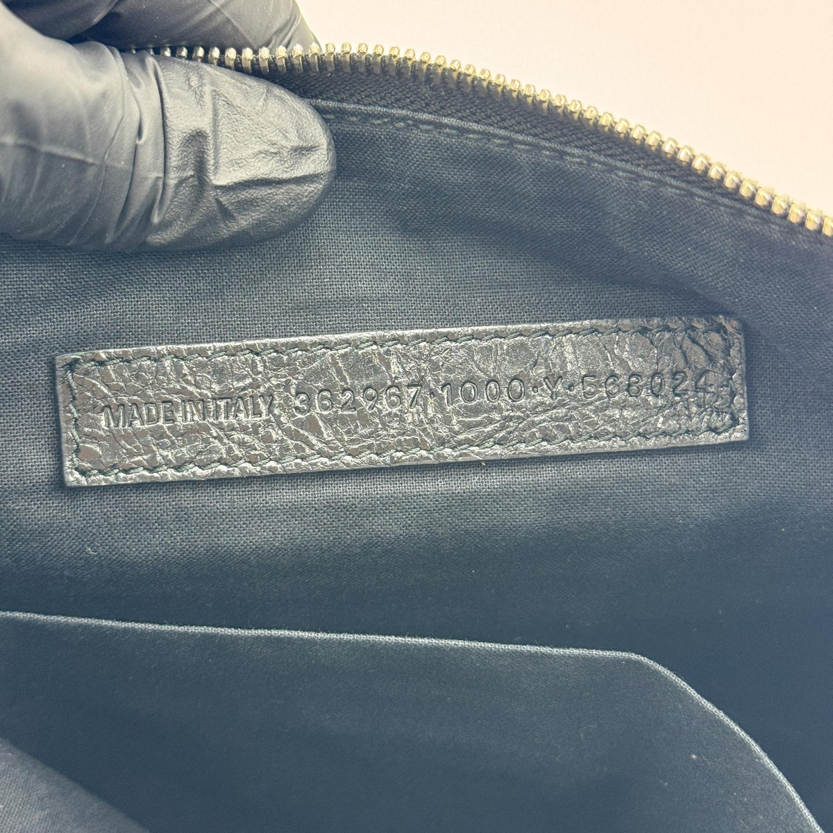 Balenciaga Zip Around Classic Studs Clutch Leather, Black, Leather, Clutch