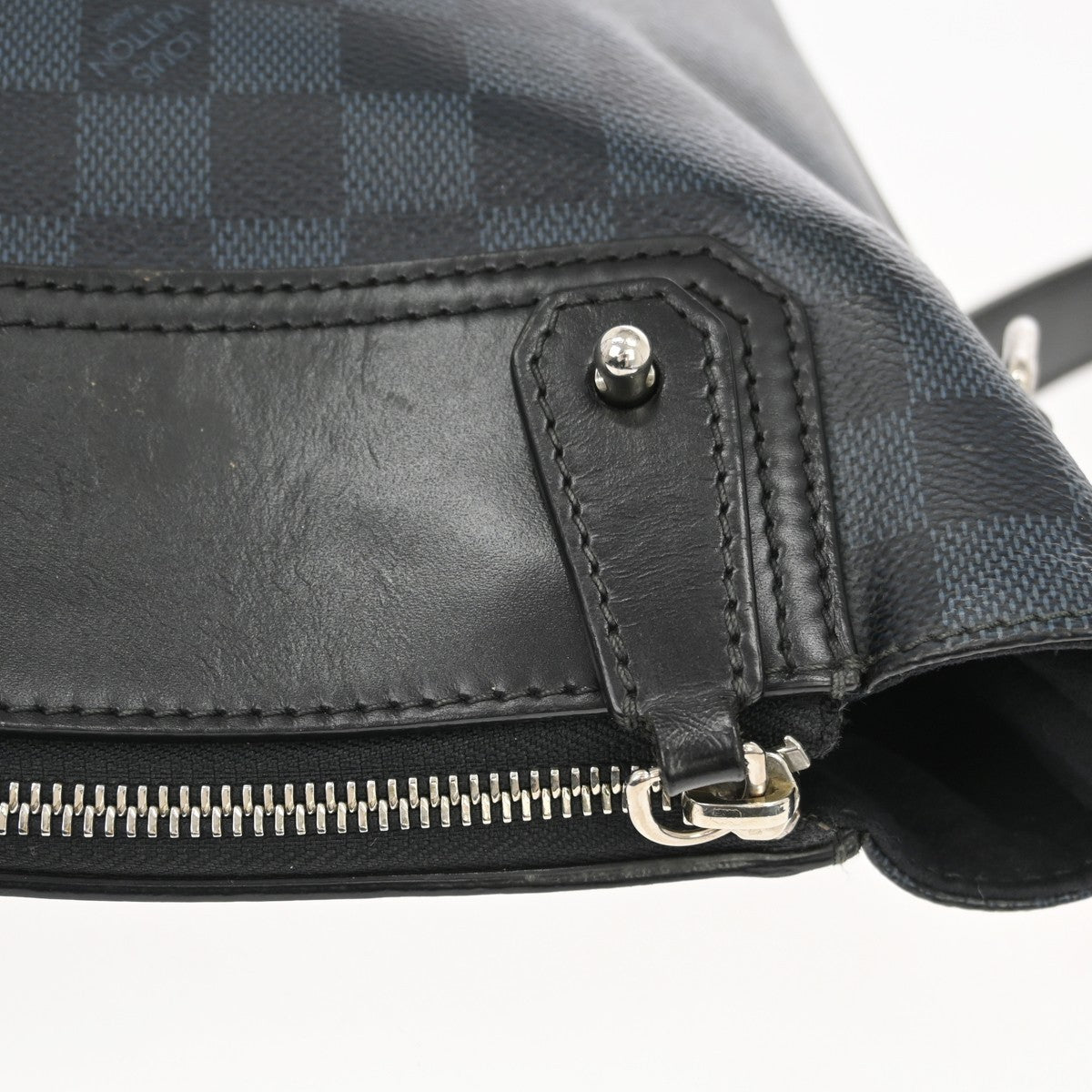Louis Vuitton Greenwich Messenger Damier Cobalt, Black, Canvas, Shoulder Bag
