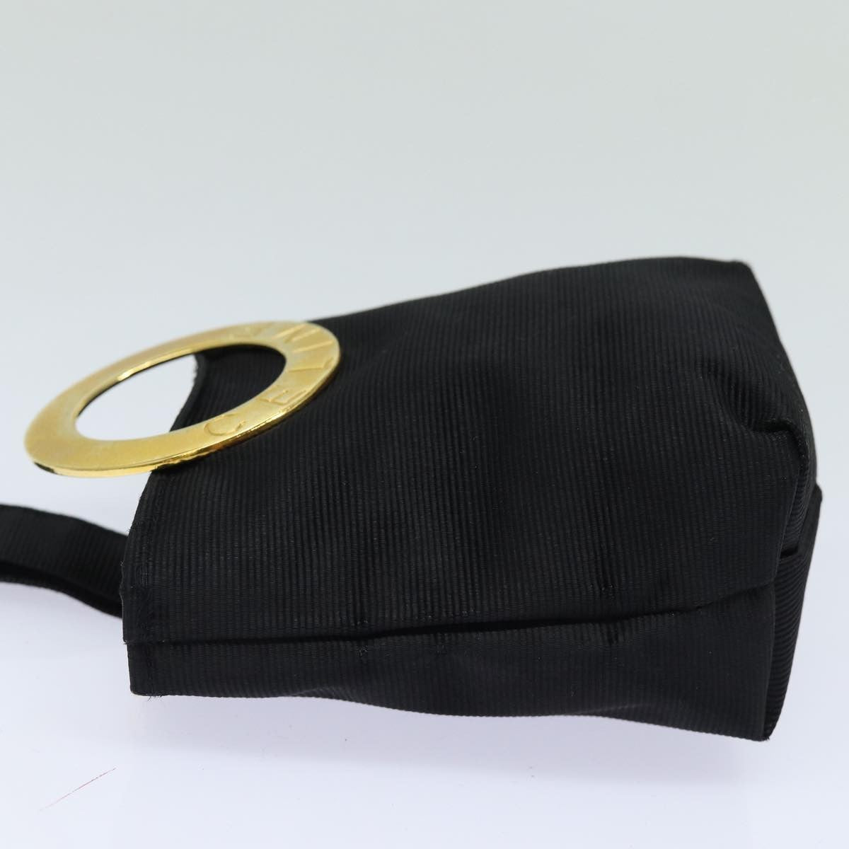 Celine Circle Logo Nylon, Black, Nylon, Clutch