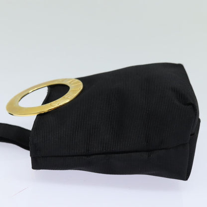 Celine Circle Logo Nylon, Black, Nylon, Clutch