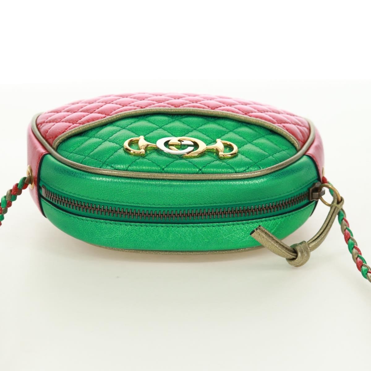 Gucci Trapuntata Camera Quilted Laminated Leather, Red, Leather, Shoulder Bag